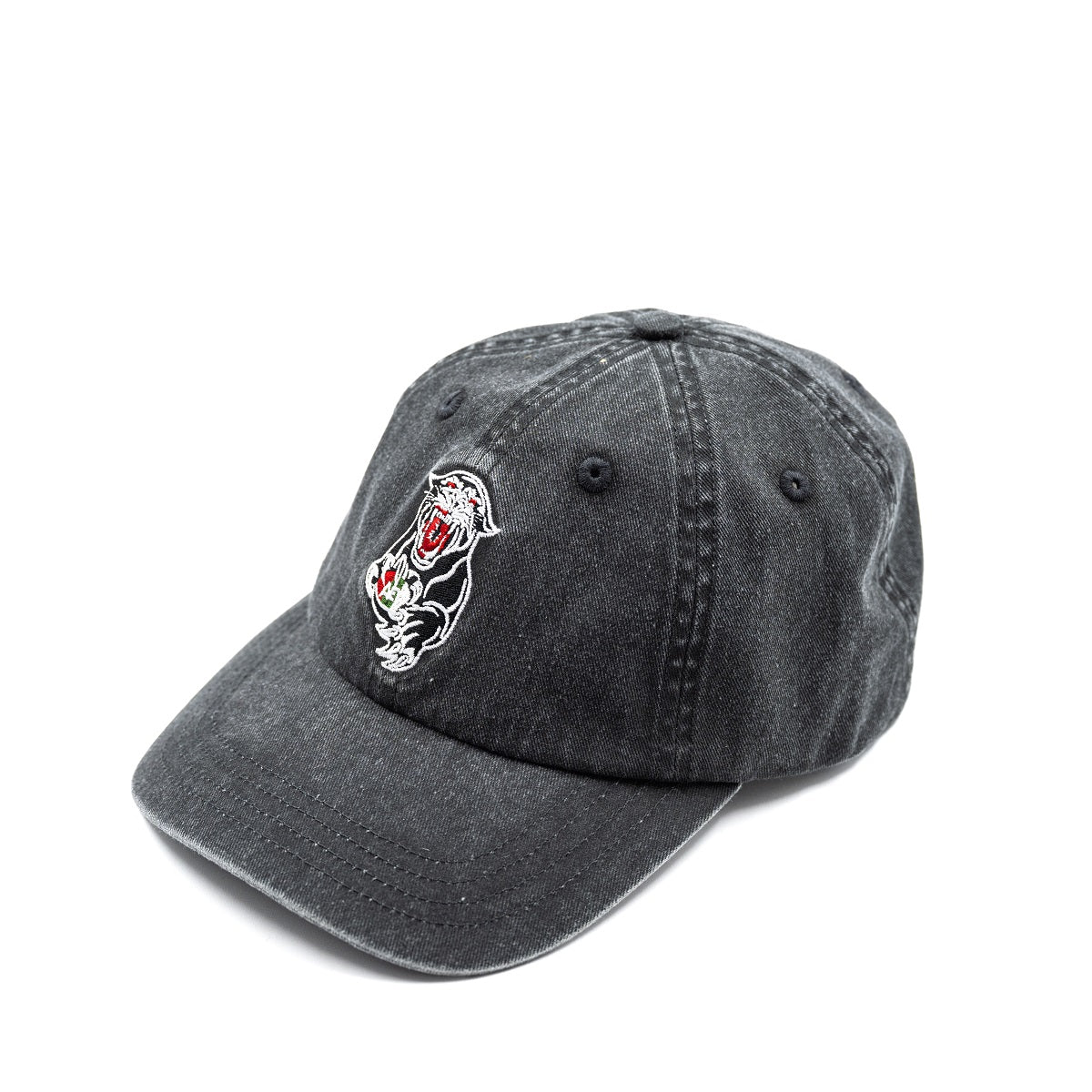 Graue Cap mit gesticktem Retro-Panther
